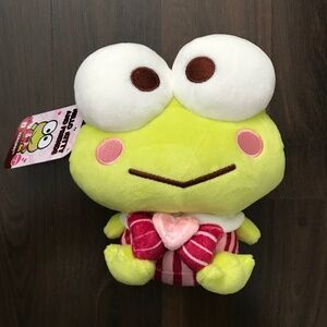 NWT Hello Kitty and Friends Valentine's Keroppi Frog With Bow Series 3 Plush 8"